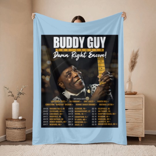 Discover Buddy Guy 2025 The Damn Right Encore Tour Dates Throw Blankets