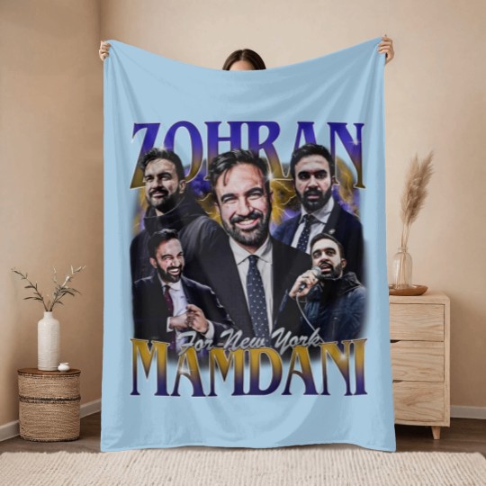 Discover Zohran For New York City Bootleg 90s Vintage Throw Blankets