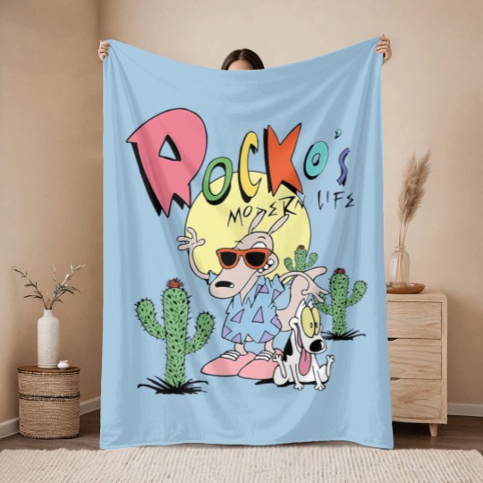 Discover Nick 90s Rockos Modern Life Throw Blankets