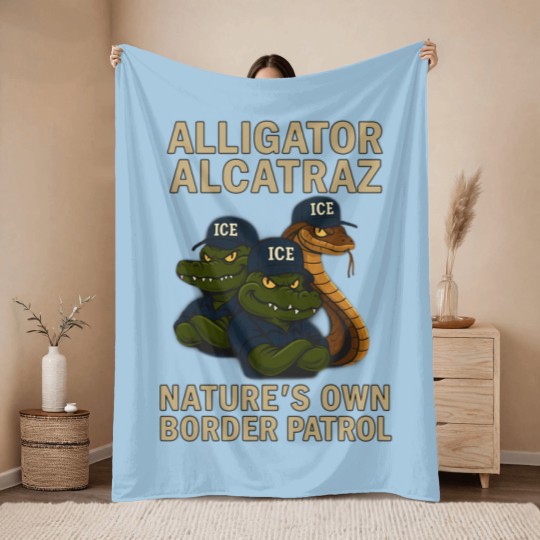 Discover Alligator-Alcatraz - Alligator Alcatraz Fl Retro - Throw Blankets