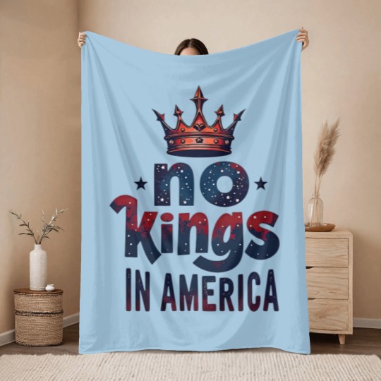 Discover No Kings in America Throw Blankets, No Kings Throw Blankets, Protest Throw Blankets, Patriotic Throw Blankets
