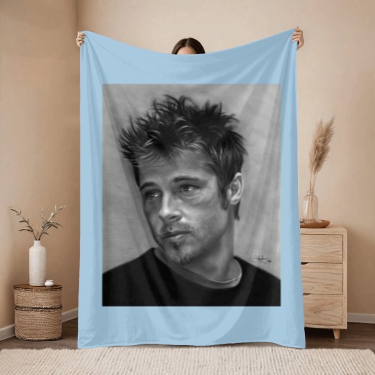Discover Brad Pitt drawing Classic Unisex Throw Blankets