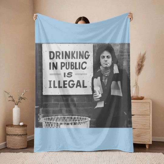 Discover Billy Joel Drinking In Public Is Illegal Unisex Cotton Throw Blankets