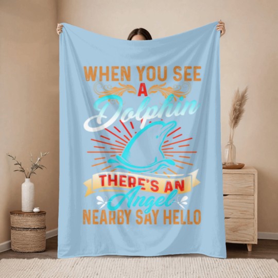 Discover Dolphin Throw Blankets - Dolphin Angel Throw Blankets Throw Blankets