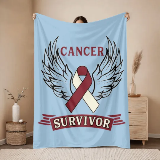 Discover Cancer Survivor Head and Neck Cancer Throw Blankets