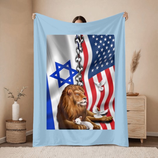 Discover American Israel Israeli Flag, Lion Of Judah American Israeli Flag Throw Blankets