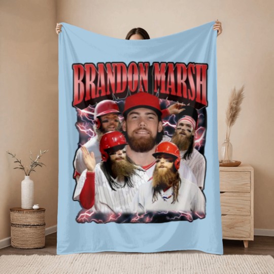 Discover Bran!don Marsh Throw Blankets, Brandon Baseball Player Marsh Throw Blankets