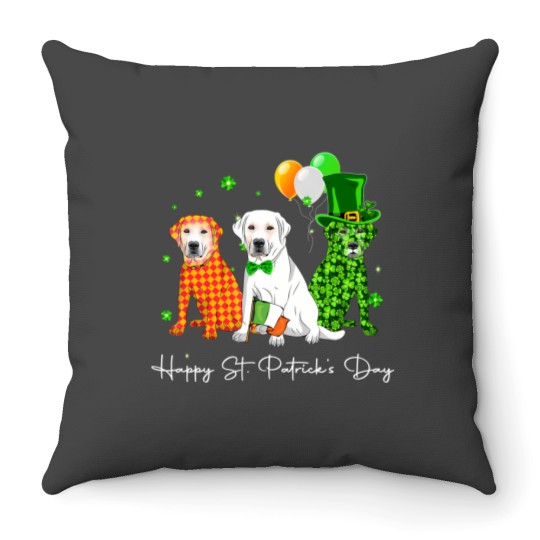Discover three labrador retriever st patricks day lover irish t t Throw Pillows