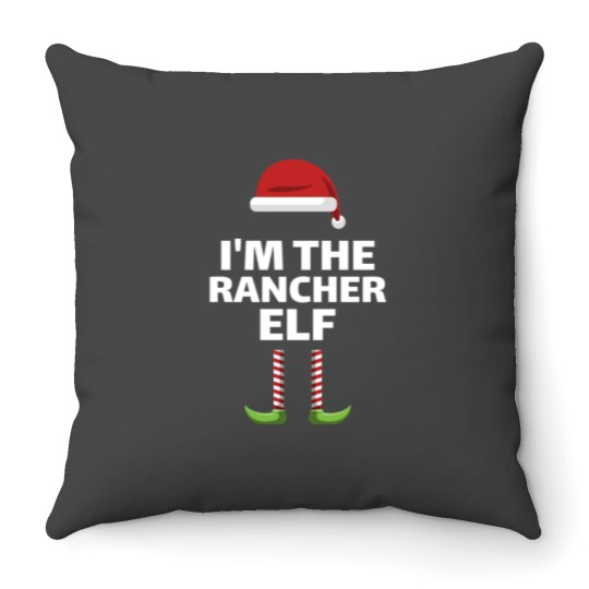 Discover Christmas rancher elf matching group costume Throw Pillows