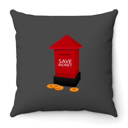 Discover piggy bank for save your money Throw Pillows