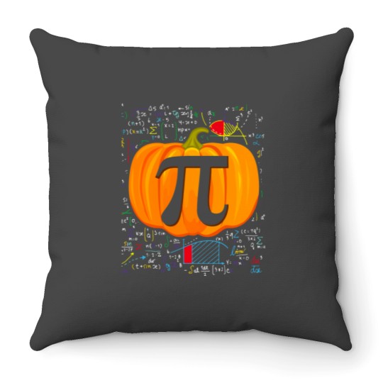 Discover Pi Day Pumpkin Pie Shirt Funny Math Halloween Thanksgiving Throw Pillows