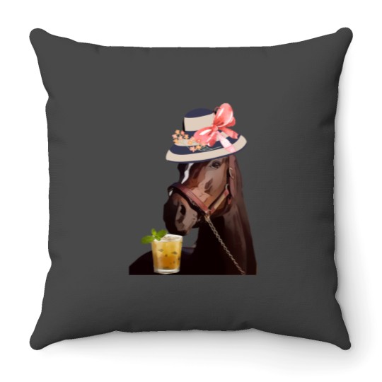 Discover Funny Derby Party Horse Racing Throw Pillows