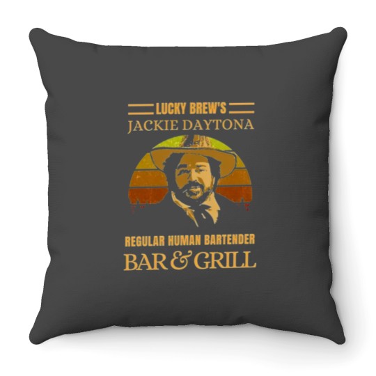 Discover Wwdits Jackie Daytona- Regular Human Bartender Throw Pillows