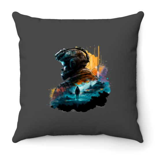 Discover Soldier watercolor print Throw Pillows