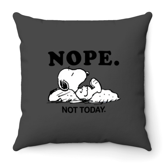 Discover Snoopy Nope Not Today Throw Pillows
