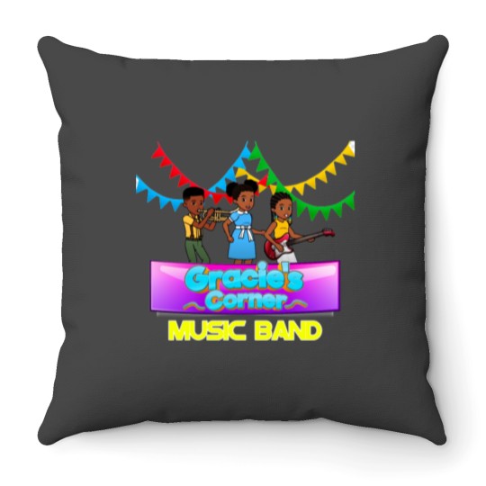 Discover Gracie's Corner Sticker Music Band Kids Throw Pillows