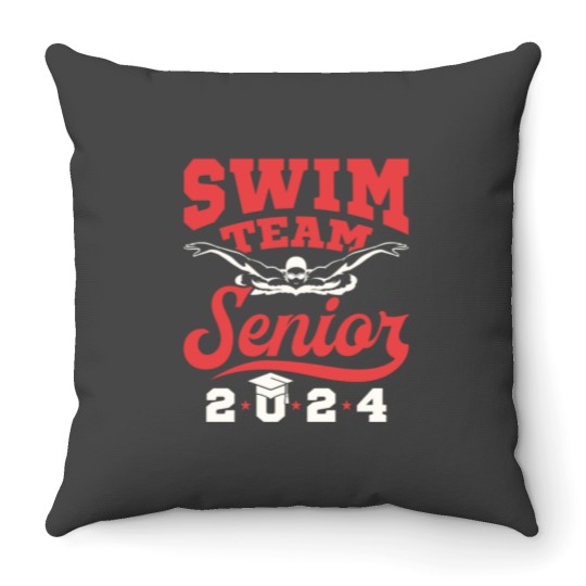 Discover Swim Team Senior 2024 Graduating Class Throw Pillows