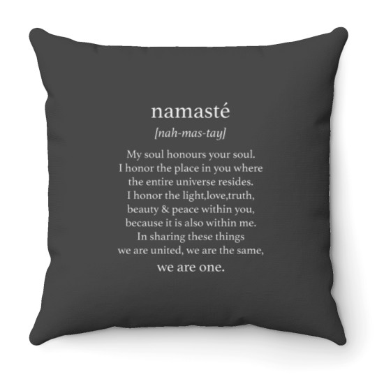 Discover Namaste text design Premium Scoop Throw Pillows