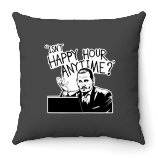 Discover Isnt Happy Hour Anytime Throw Pillows