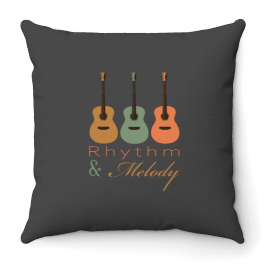 Discover Guitar Player Vintage Guitarists Design Musician Music Teach Throw Pillows