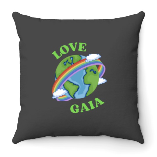 Discover Love Gaia,My Earth, Gaia,Love mother earth, earth gift,climate activist,Our Climate Our worl Throw Pillows