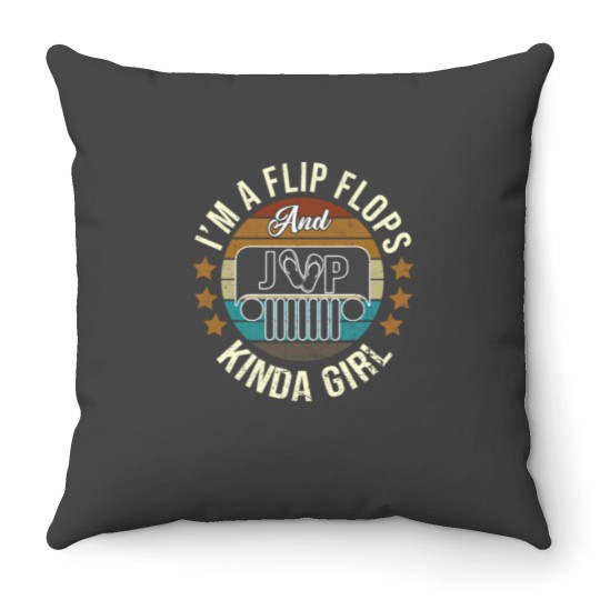 Discover Im A Flip Flops And-Jeep-Kinda Girl Throw Pillows