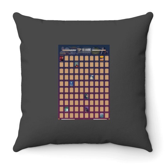 Discover Top 100 Anime Scratch Off - 2021 Throw Pillows