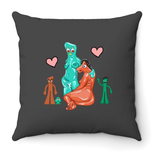 Discover Sumper Gumby And pokey cartoons Gumby and pokey Throw Pillows