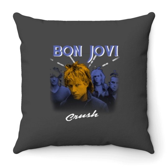 Discover Crush wanted dead or alive bon  jovi gift for fans and lovers Throw Pillows