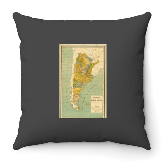 Discover Vintage Map of Argentina (1910) Throw Pillows