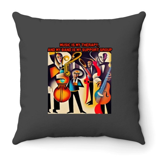 Discover Music Therapy Band Support Group Throw Pillow