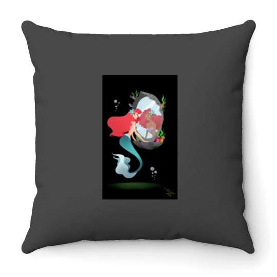 Discover the little mermeid Throw Pillows