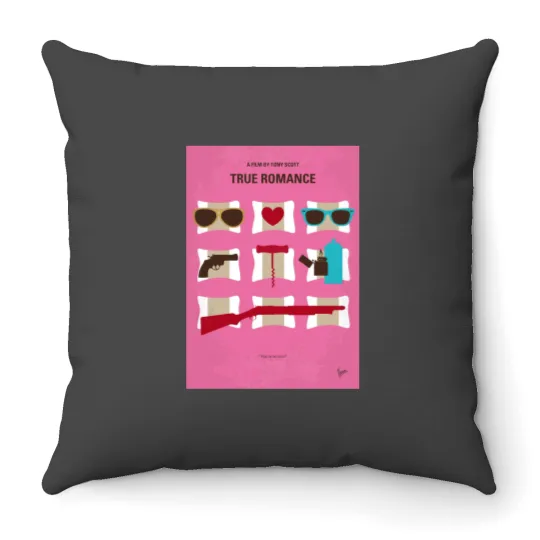 Discover No736- True Romance minimal movie Throw Pillows