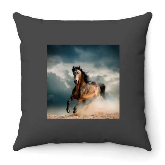 Discover Galloping Horse Throw Pillows