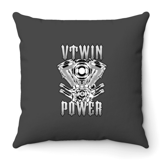 Discover V Twin Power Throw Pillows