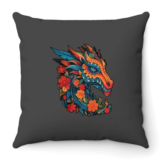 Discover chinese new year 2024 year of the dragon 2024 t Throw Pillows