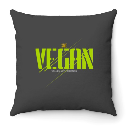 Discover save vegan valley with friends Throw Pillows