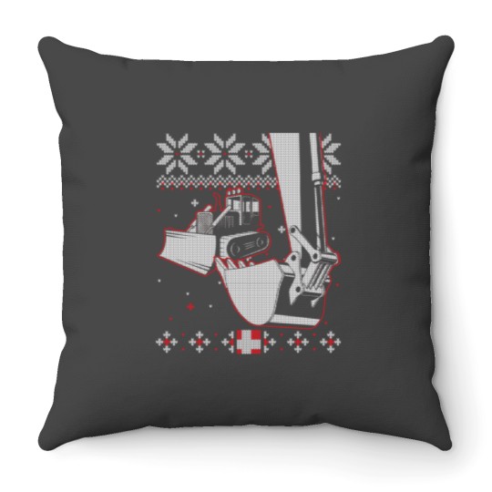 Discover Heavy Equipment Operator Matching Ugly Christmas Throw Pillows