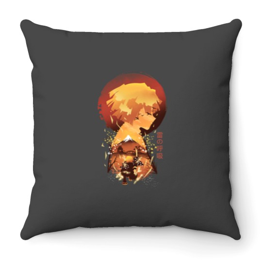 Discover Ukiyo e Breath of Thunder Throw Pillows