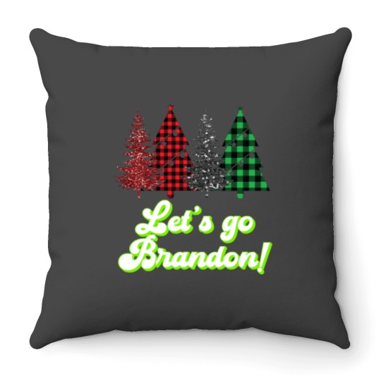 Discover Let 39 S Go Brandon Plaid Xmas Christmas Sweater Anti Biden Throw Pillows