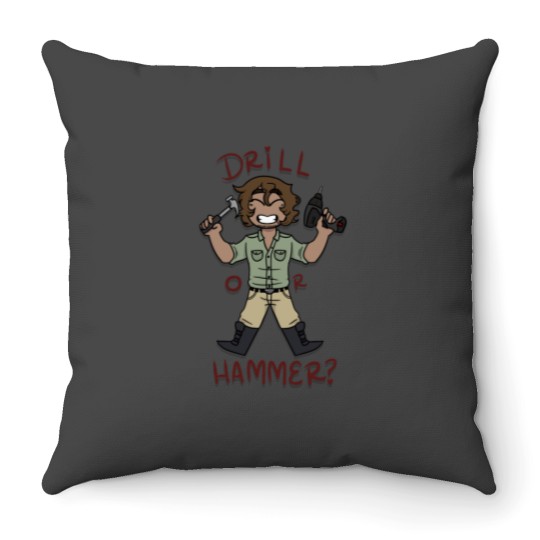 Discover Drill or Hammer Throw Pillow