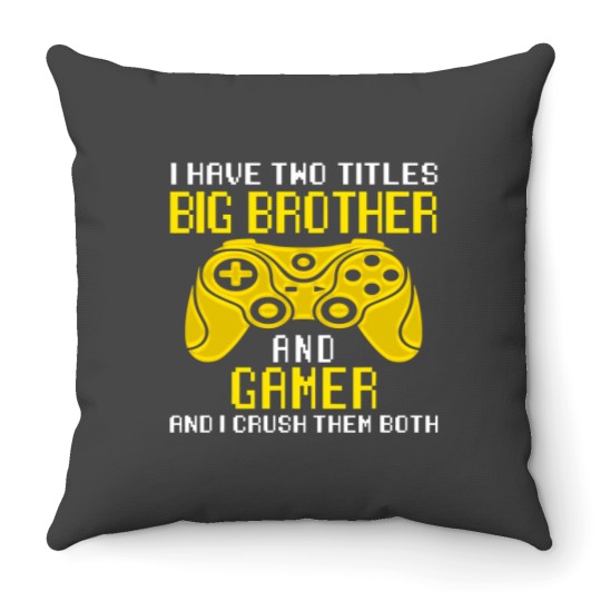 Discover Vintage Gamer Brother Throw Pillow
