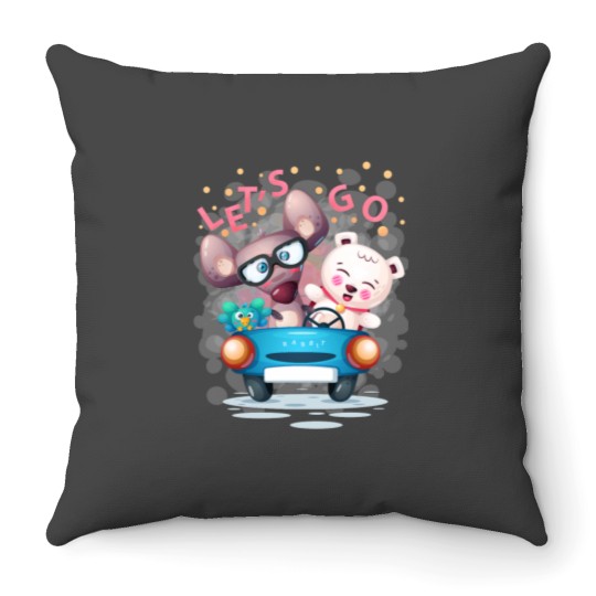 Discover Walk with friends - Let_s Go (1) Throw Pillows