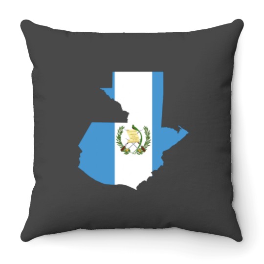 Discover Guatemala Flag Map Throw Pillows