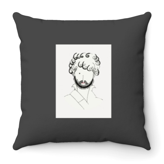 Discover Vintage Guy Line Drawing by Charles Martin Throw Pillows