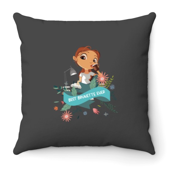 Discover best brunette ever ,brunette Throw Pillows