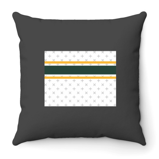 Discover White, Green, &amp Gold Power Stripe Throw Pillows