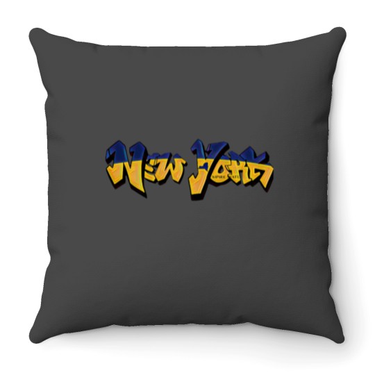 Discover NewYork License Plate edition Graffiti (Graffiti Muscle) Throw Pillows