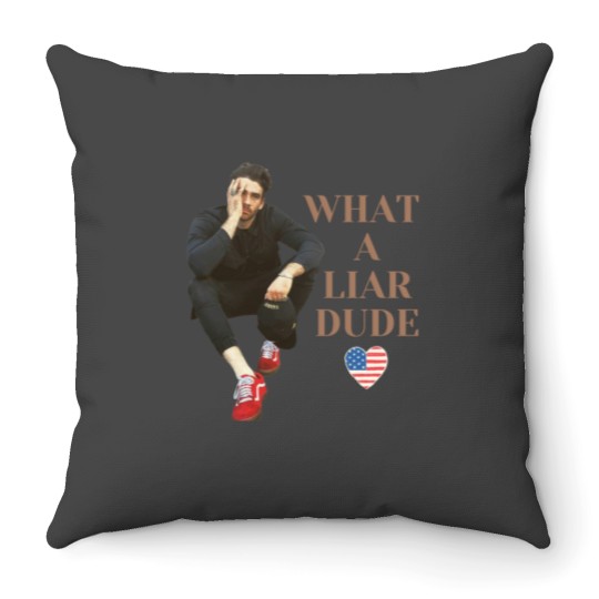 Discover Hasanabi Hasan Piker What a Liar Dude Twitch Meme Throw Pillows