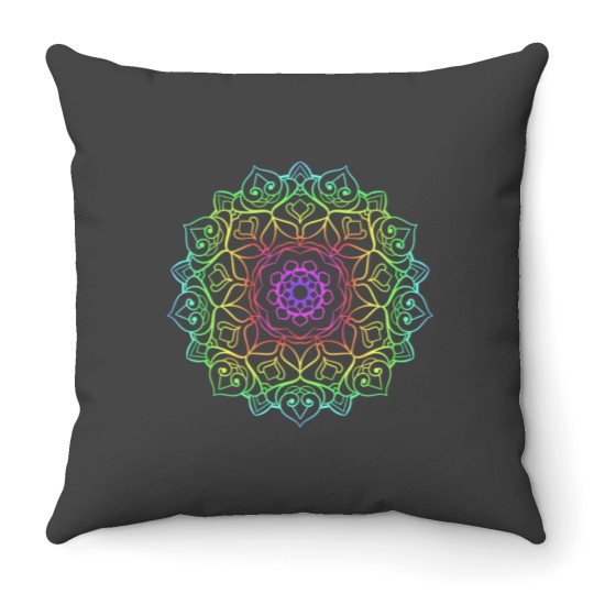 Discover Multicolor Intricate Mandala Design Throw Pillows